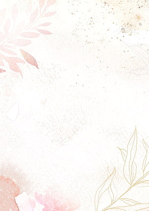 Delicate Pink Watercolor Floral Background with Gold Leaf Accents and Soft Botanical Illustrations HD phone wallpaper