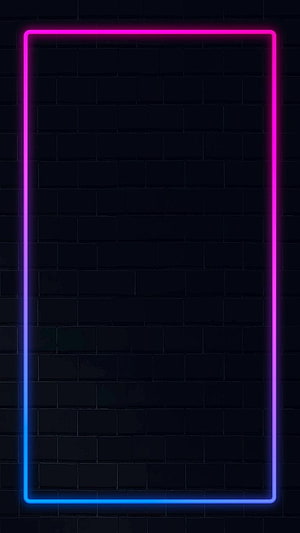 Neon Light Frame On Dark Brick Wall Background HD phone wallpaper