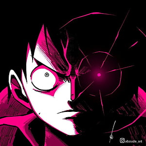 Monkey D. Luffy Confronting Haoshoku Haki in High Contrast One Piece Manga Art HD phone wallpaper