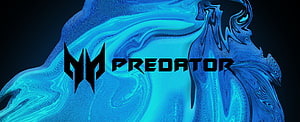 Acer Predator Gaming Logo on Blue Abstract Liquid Background HD wallpaper