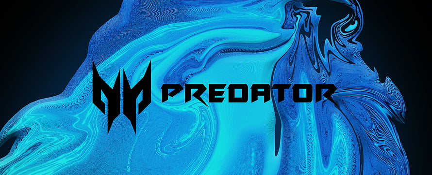 Acer Predator Gaming Logo on Blue Abstract Liquid Background HD wallpaper