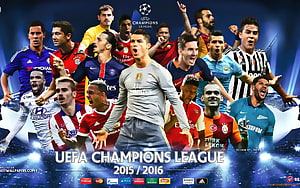 UEFA Champions League 2015 2016 Star Players Collage Wallpaper HD wallpaper