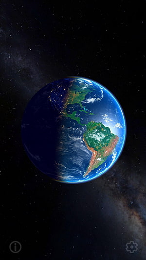 Planet Earth Viewed From Space With Americas And Starry Background HD phone wallpaper