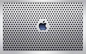 Apple Logo Perforated Metal Grid Pattern Wallpaper HD wallpaper