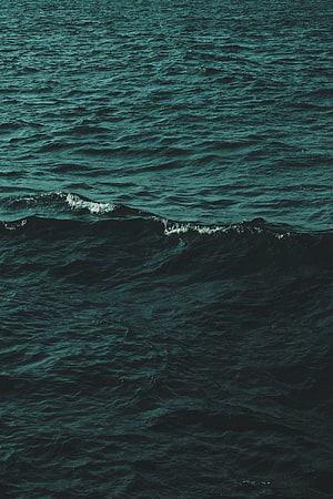 Dark Teal Ocean Waves With White Foam Texture HD phone wallpaper
