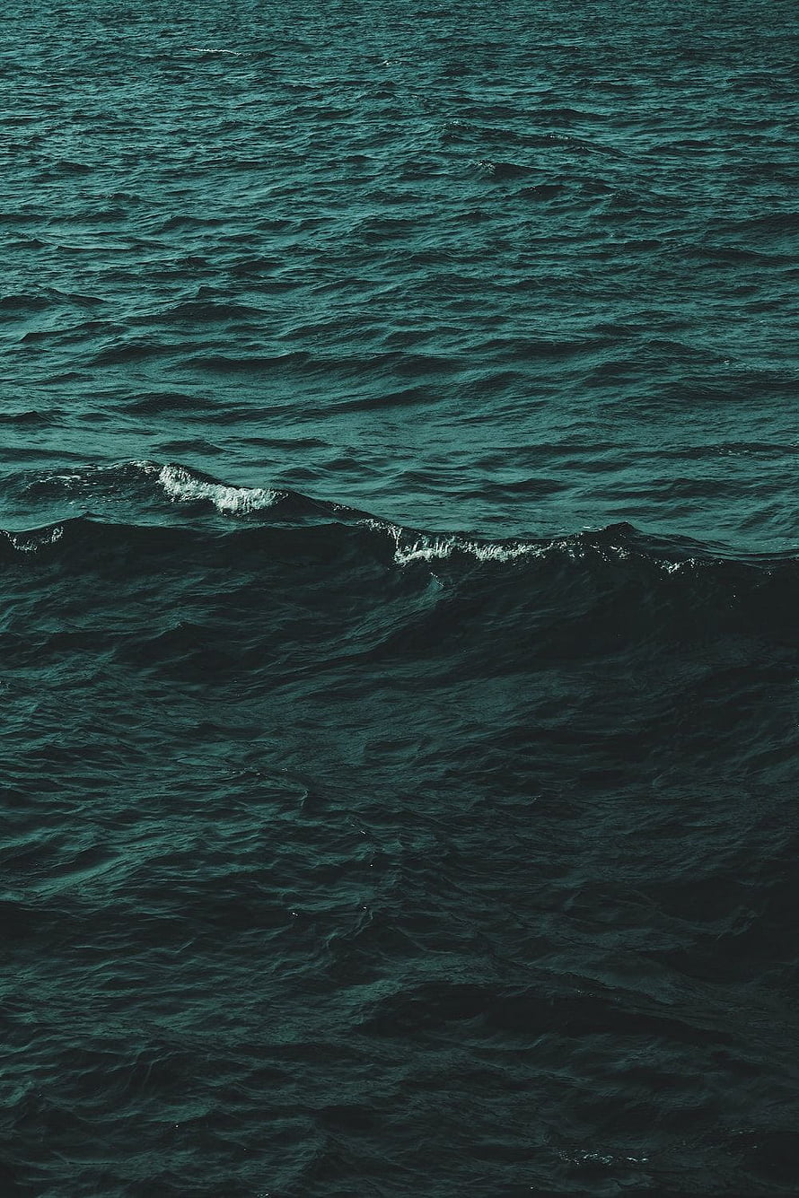 Dark Teal Ocean Waves With White Foam Texture HD phone wallpaper