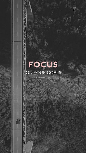 Aerial View of Car Driving on Bridge Through Forest with Motivational Quote HD phone wallpaper