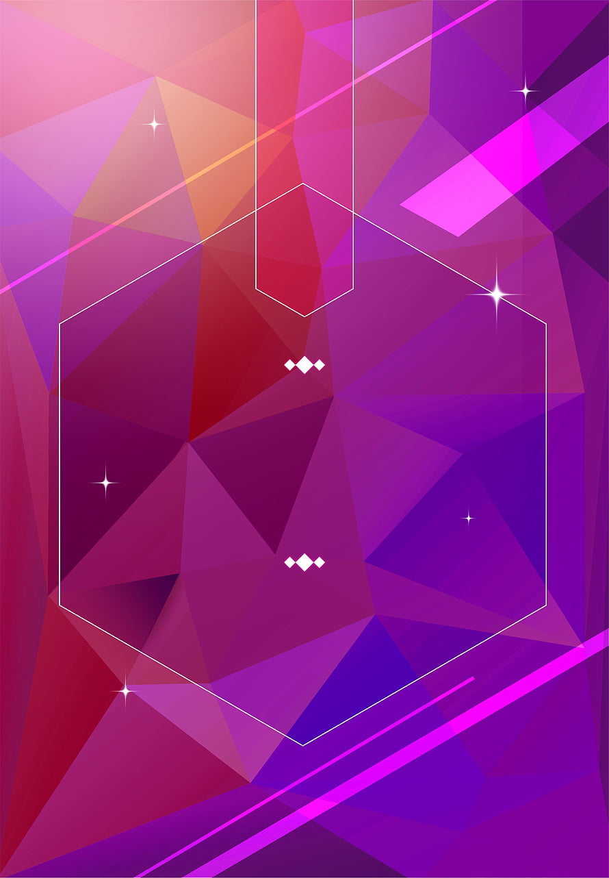 Abstract Geometric Polygon Background With Purple And Pink Gradient Triangles HD phone wallpaper
