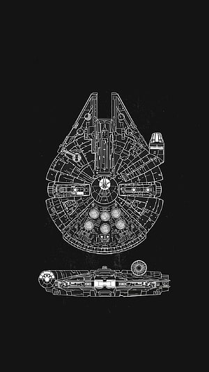 Millennium Falcon Blueprint Schematic Star Wars Technical Diagram HD phone wallpaper
