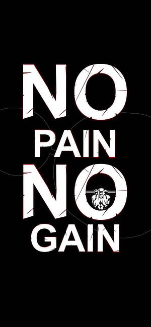 No Pain No Gain Motivational Gym Quote With Bodybuilder Illustration HD phone wallpaper