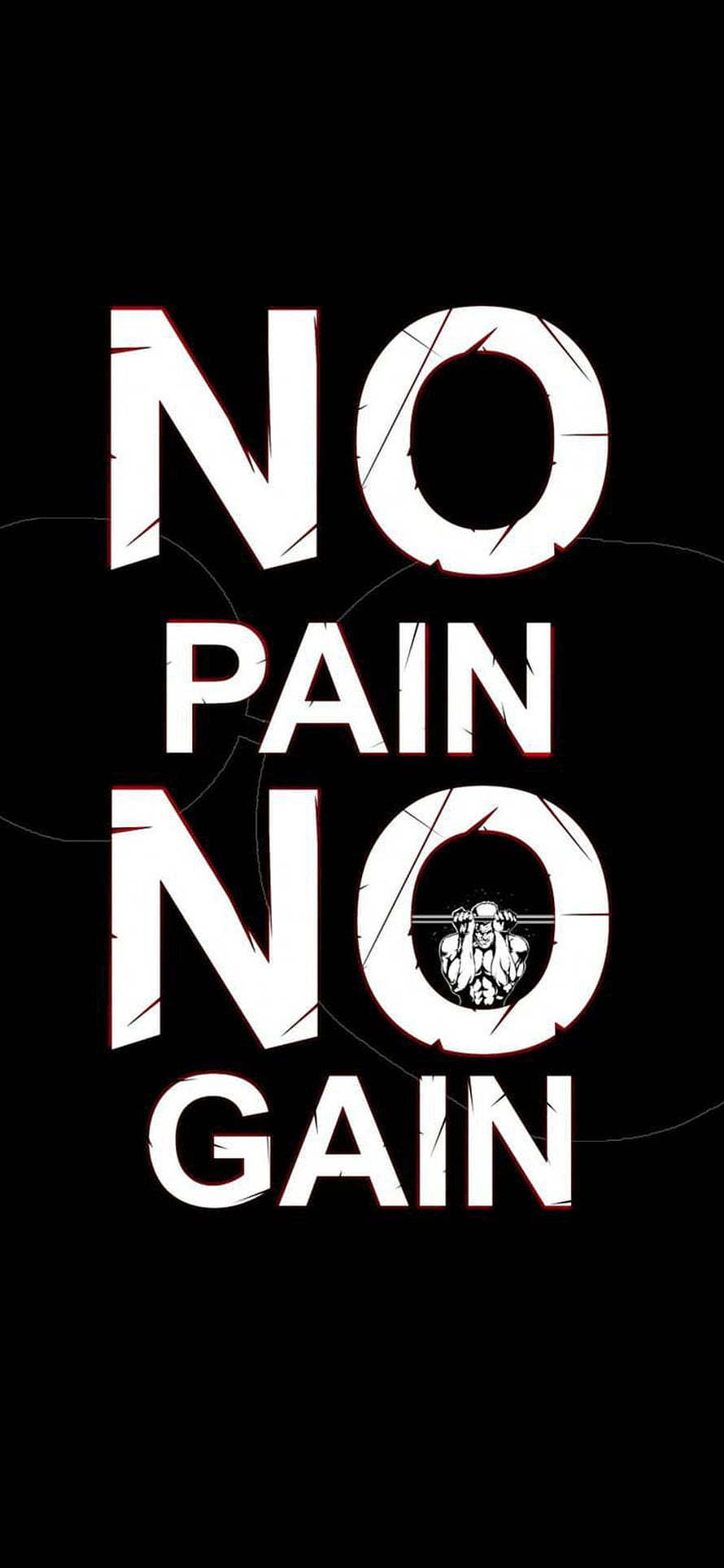No Pain No Gain Motivational Gym Quote With Bodybuilder Illustration HD phone wallpaper