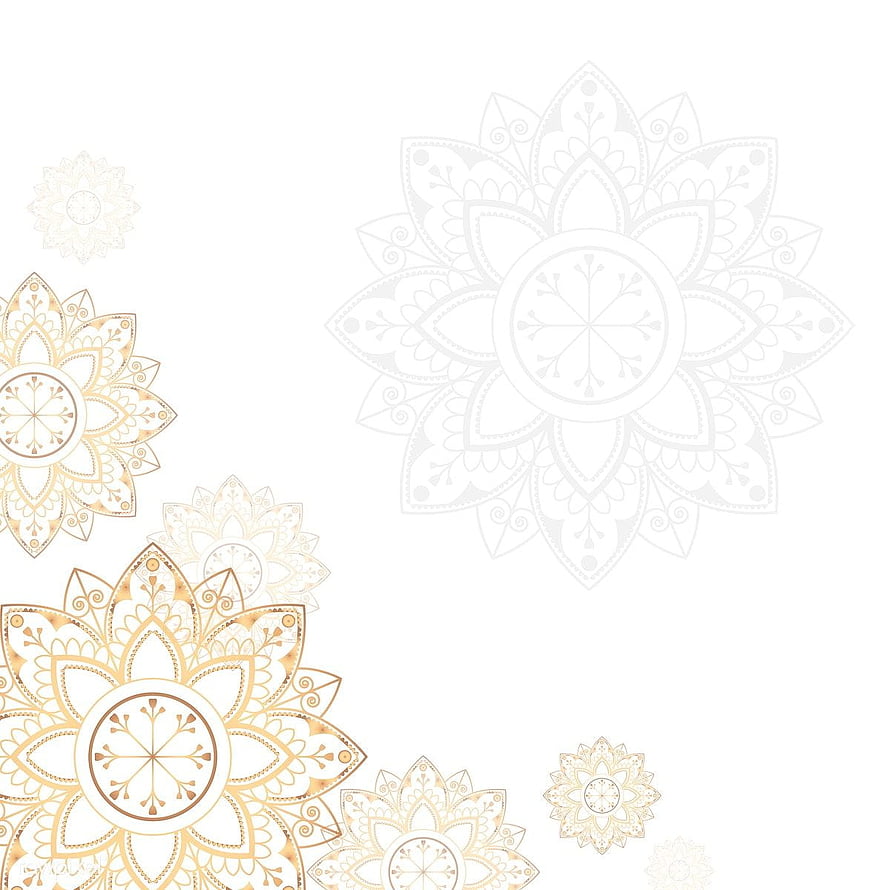 Elegant Gold and White Mandala Floral Pattern Vector Background, premium vector of Golden mandala on white background vector 555673. Eid card designs, Eid , Mandala background, Islamic White HD phone wallpaper