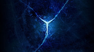 Genshin Impact Cryo Vision Glowing Blue Symbol on Dark Textured Background HD wallpaper