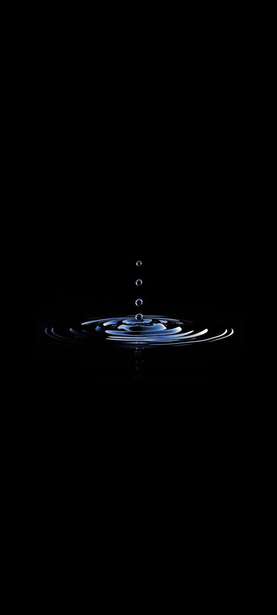 Minimalist Water Droplet Falling Into Dark Liquid Surface With Ripples HD phone wallpaper