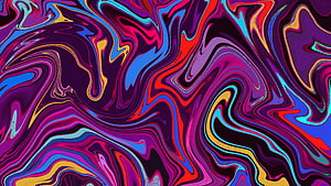 Vibrant Psychedelic Liquid Marble Abstract Wallpaper With Swirling Neon Colors HD wallpaper