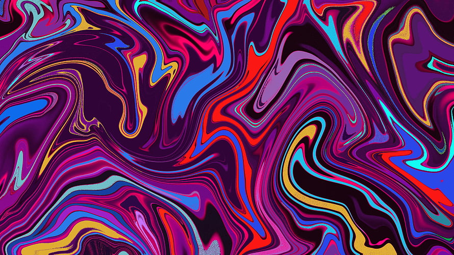 Vibrant Psychedelic Liquid Marble Abstract Wallpaper With Swirling Neon Colors HD wallpaper
