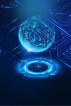 Glowing Digital Globe with Circuit Board Patterns and Futuristic Holographic Interface HD phone wallpaper