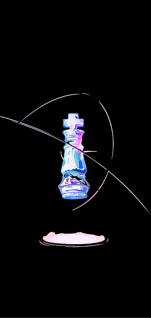 No Game No Life Glowing Chess Bishop Piece on Black Background HD phone wallpaper