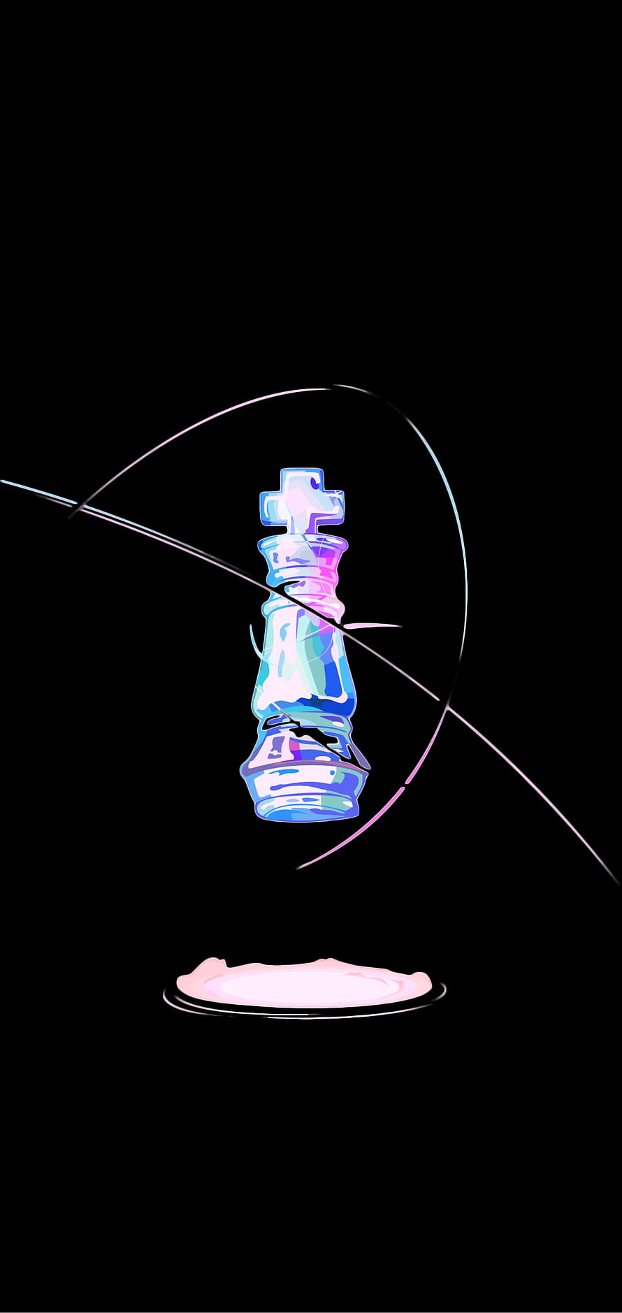 No Game No Life Glowing Chess Bishop Piece on Black Background HD phone wallpaper