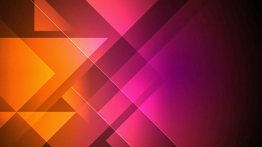 Vibrant Geometric Abstract Artwork With Orange And Magenta Diagonal Light Beams HD wallpaper