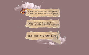 Taylor Swift The Lakes Laptop Lyric Art with Vintage Paper and Butterflies HD wallpaper