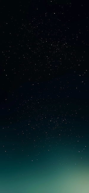 Starry Night Sky with Teal and Black Gradient Horizon HD phone wallpaper