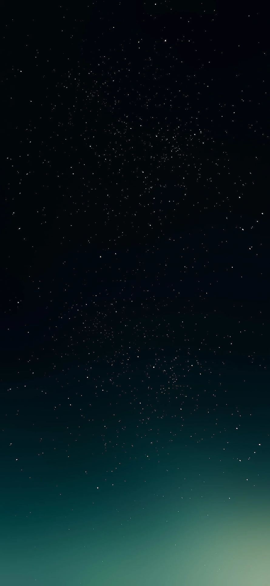 Starry Night Sky with Teal and Black Gradient Horizon HD phone wallpaper