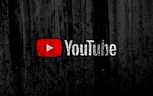 Grungy YouTube Logo on Dark Textured Background HD wallpaper