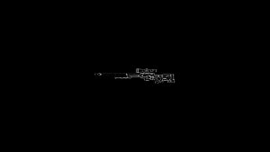Minimalist CS:GO Sniper Rifle Blueprint on Black Background HD wallpaper