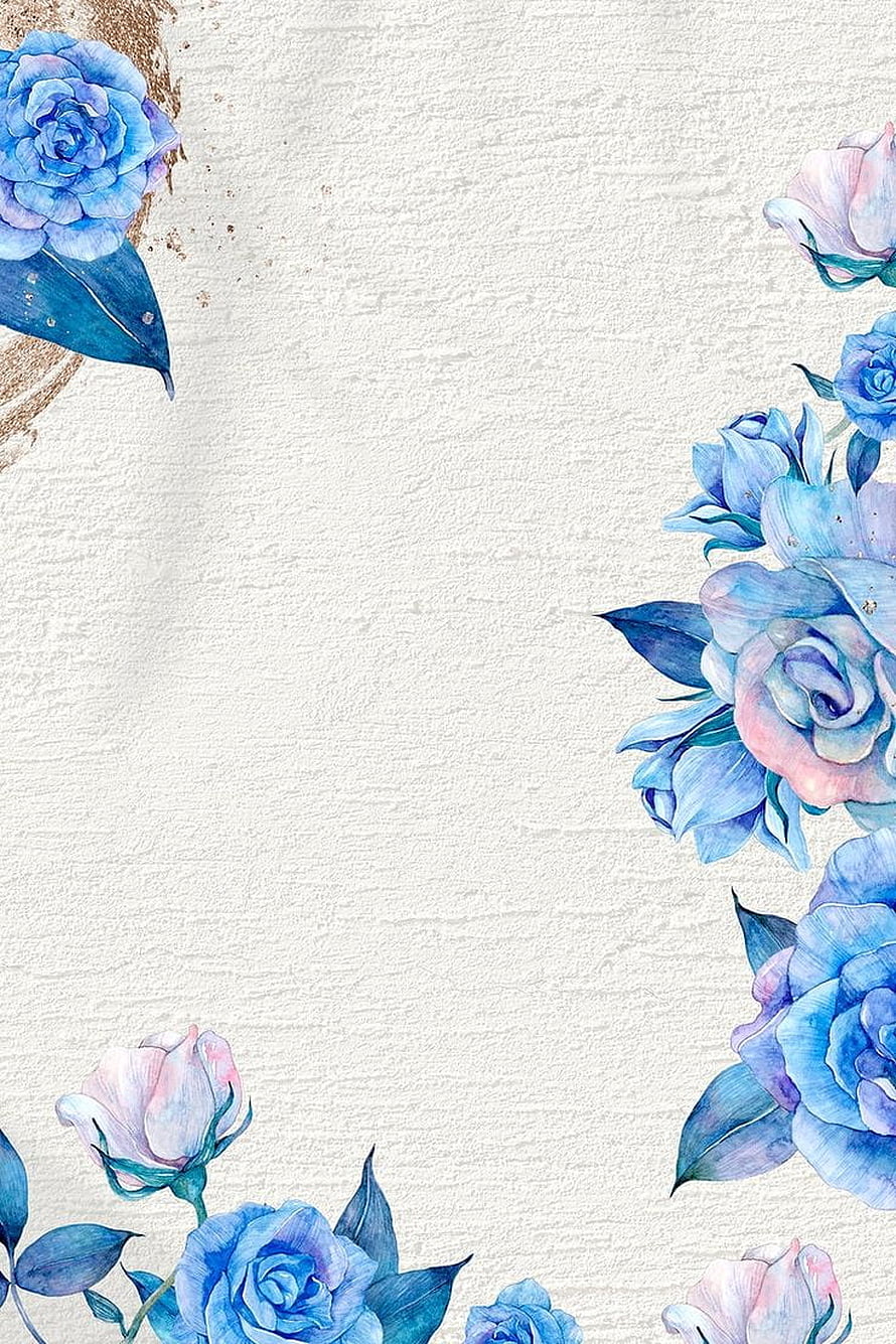 Elegant Blue Watercolor Roses on Textured Paper Background HD phone wallpaper