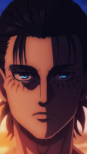 Eren Yeager Close-Up Portrait From Attack on Titan Anime HD phone wallpaper