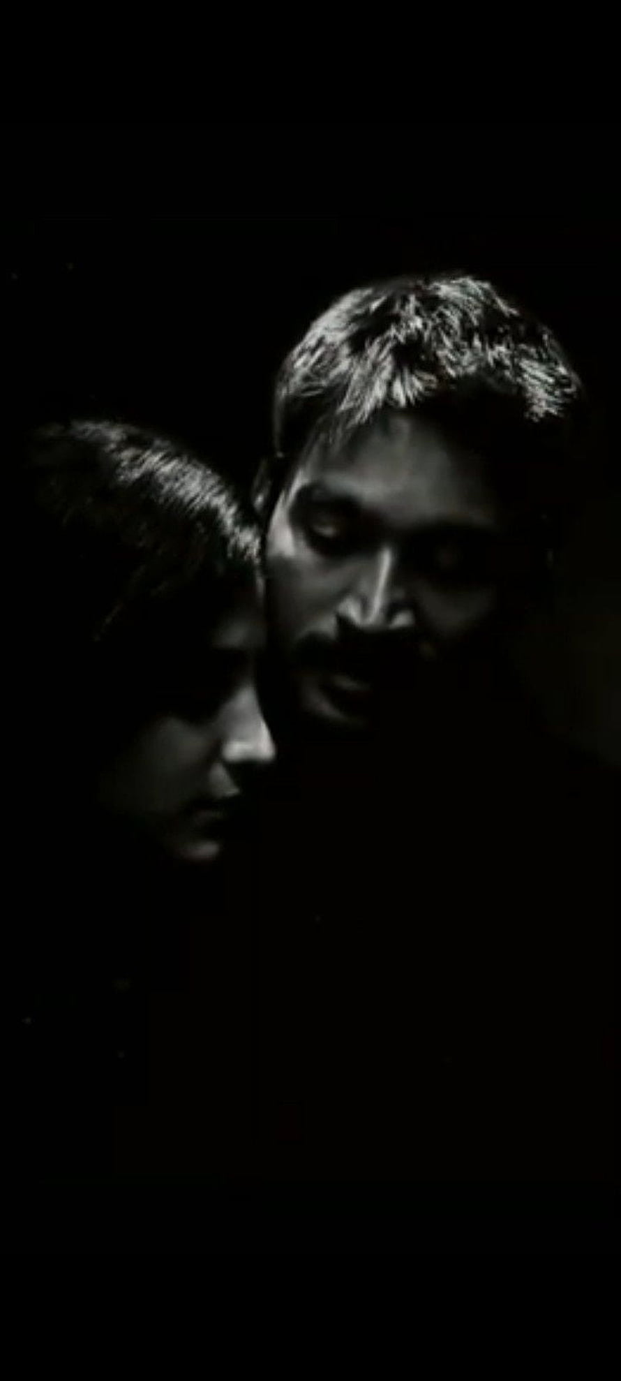Dark moody portrait of a man and woman in shadow with dramatic lighting, moonu movie ideas in 2022. movie love quotes, tamil songs lyrics, actor, Three Movie HD phone wallpaper