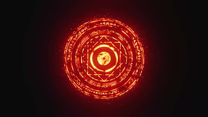 Glowing Red Magic Circle With Mystical Runes And Geometric Symbols HD wallpaper