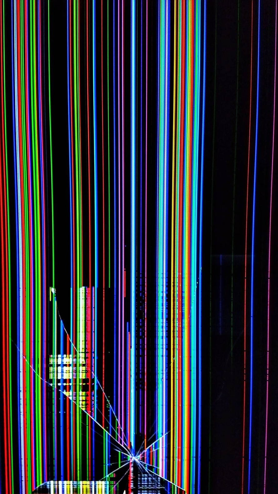 Abstract Digital Glitch Art With Vertical RGB Color Lines And Screen Distortion HD phone wallpaper