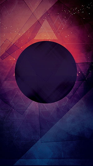 Abstract Geometric Circle Wallpaper With Purple And Red Gradient Background HD phone wallpaper