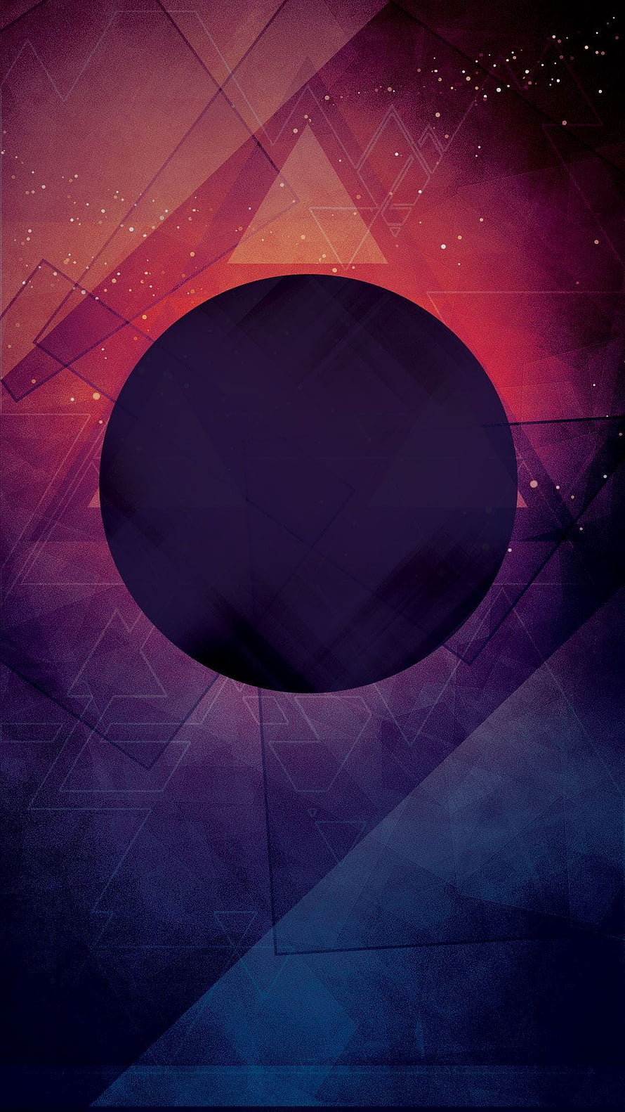 Abstract Geometric Circle Wallpaper With Purple And Red Gradient Background HD phone wallpaper