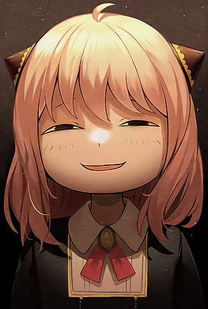 Anya Forger from Spy x Family Smiling in School Uniform with Cat Ears HD phone wallpaper