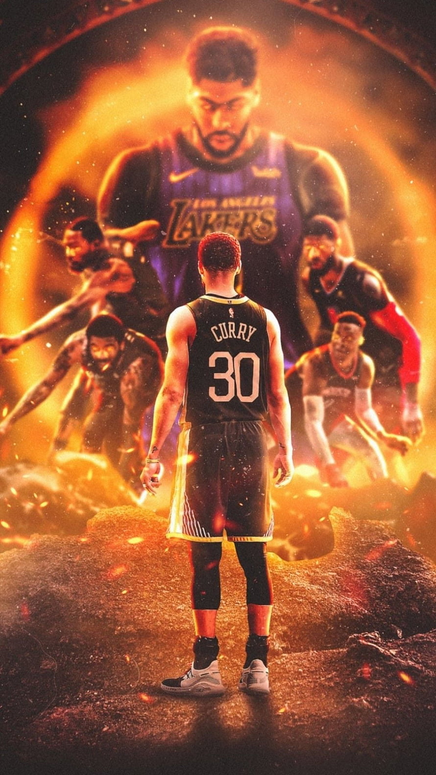 Stephen Curry Los Angeles Lakers Fantasy Art Wallpaper HD phone wallpaper
