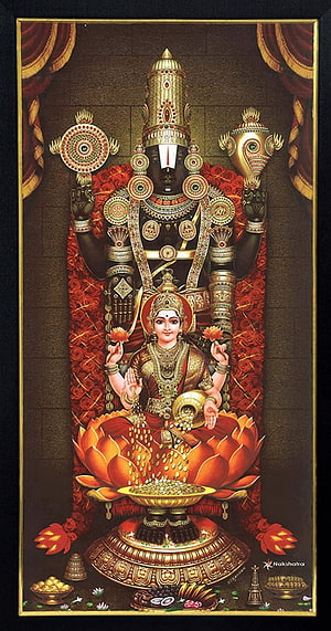 Lord Ayyappa and Goddess Bhadrakali Divine Portrait with Gold Jewelry and Lotus Throne HD phone wallpaper