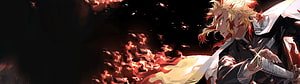Kyojuro Rengoku from Demon Slayer Wielding Sword Amidst Intense Flames HD wallpaper