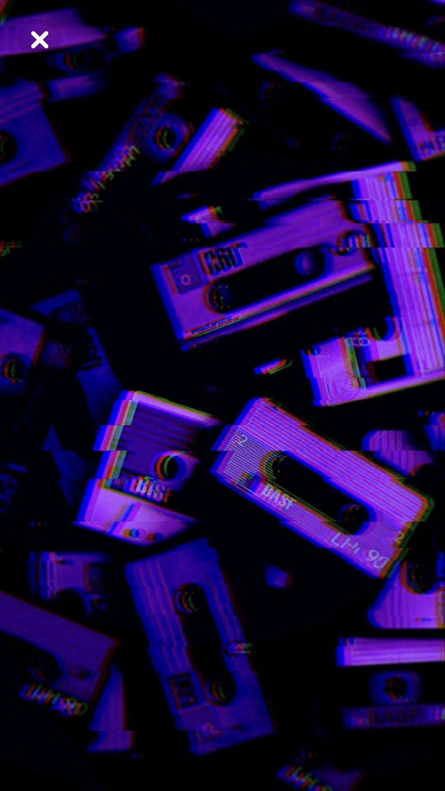 Retro Cassette Tapes with Glitch Art and Neon Purple Aesthetic HD phone wallpaper