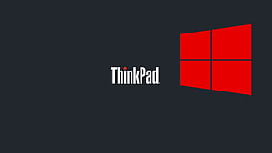ThinkPad and Windows 10 Logos on Dark Background HD wallpaper