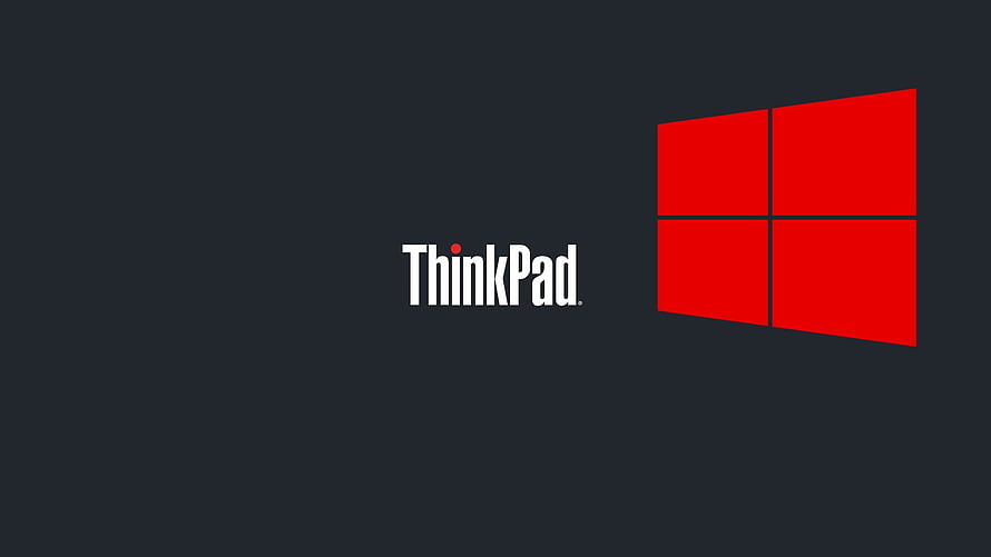 ThinkPad and Windows 10 Logos on Dark Background HD wallpaper