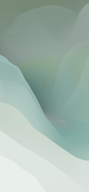 Soft Mint and Sage Abstract Gradient with Smooth Flowing Organic Waves HD phone wallpaper