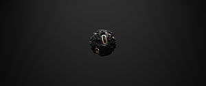 Black and Gold Abstract Sphere on Dark Background HD wallpaper