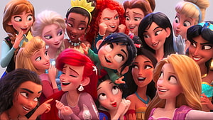Disney Princesses Group Selfie Featuring Elsa, Anna, Ariel, Rapunzel, Moana, and More HD wallpaper