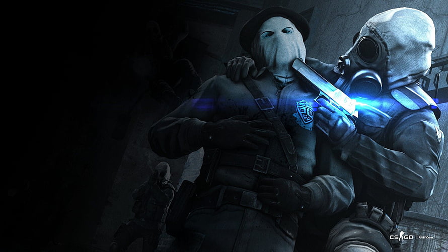 Counter Strike Global Offensive Tactical Operatives with Gas Masks and Pistol HD wallpaper
