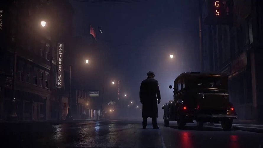 Mysterious Man in Trench Coat Standing on Foggy Street at Night Near Vintage Car, Mafia: Definitive Edition Update Adds Noir Mode, Custom HUD Options, Mafia 1 HD wallpaper