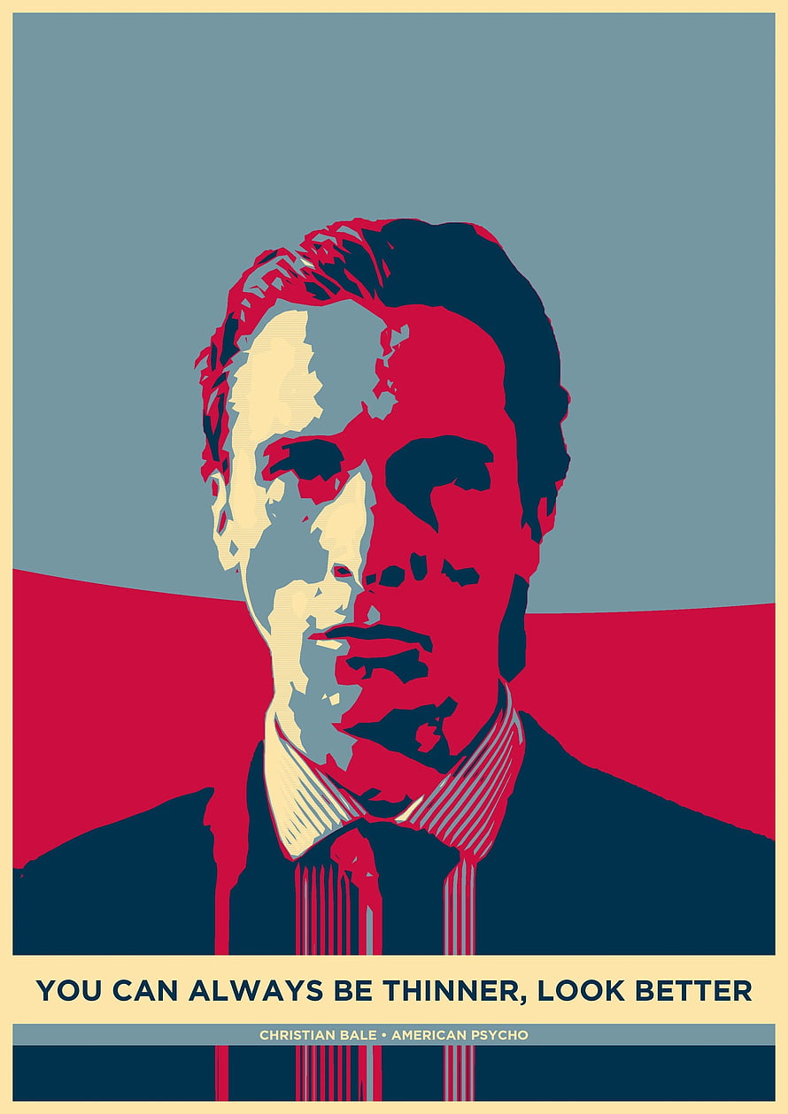 Christian Bale American Psycho Minimalist Poster Art HD phone wallpaper