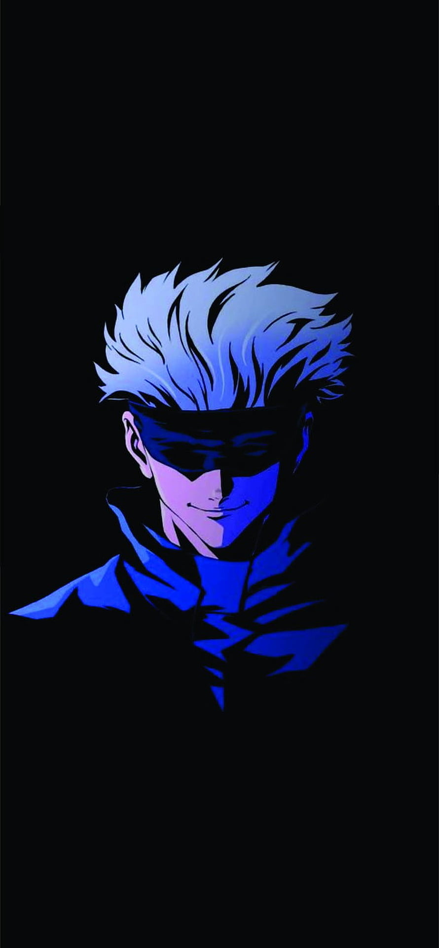 Gojo Satoru from Jujutsu Kaisen in Blue Neon Light Anime Portrait HD phone wallpaper